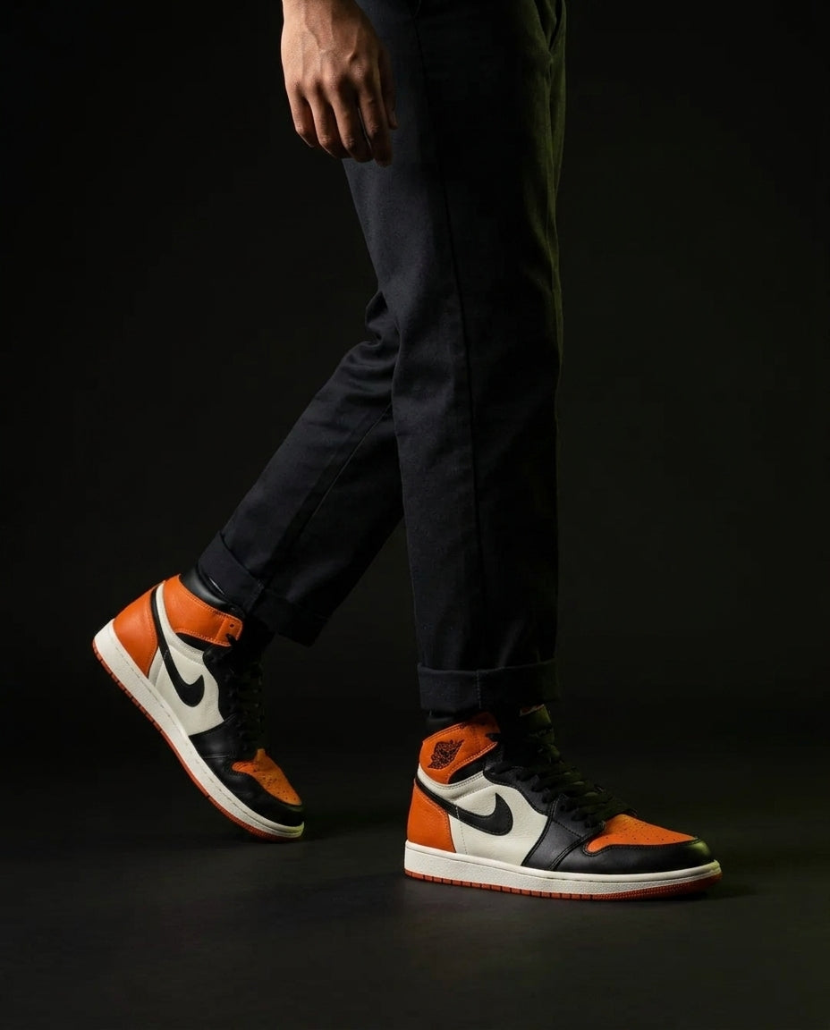 JDN Leather Perforated-Toe High Trainer