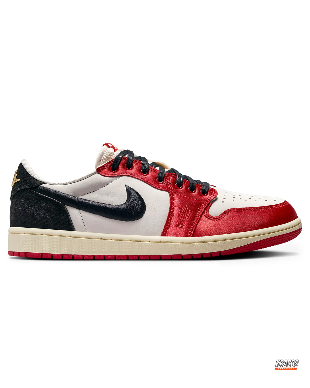 JDN Leather Satin-Panel Court Trainer