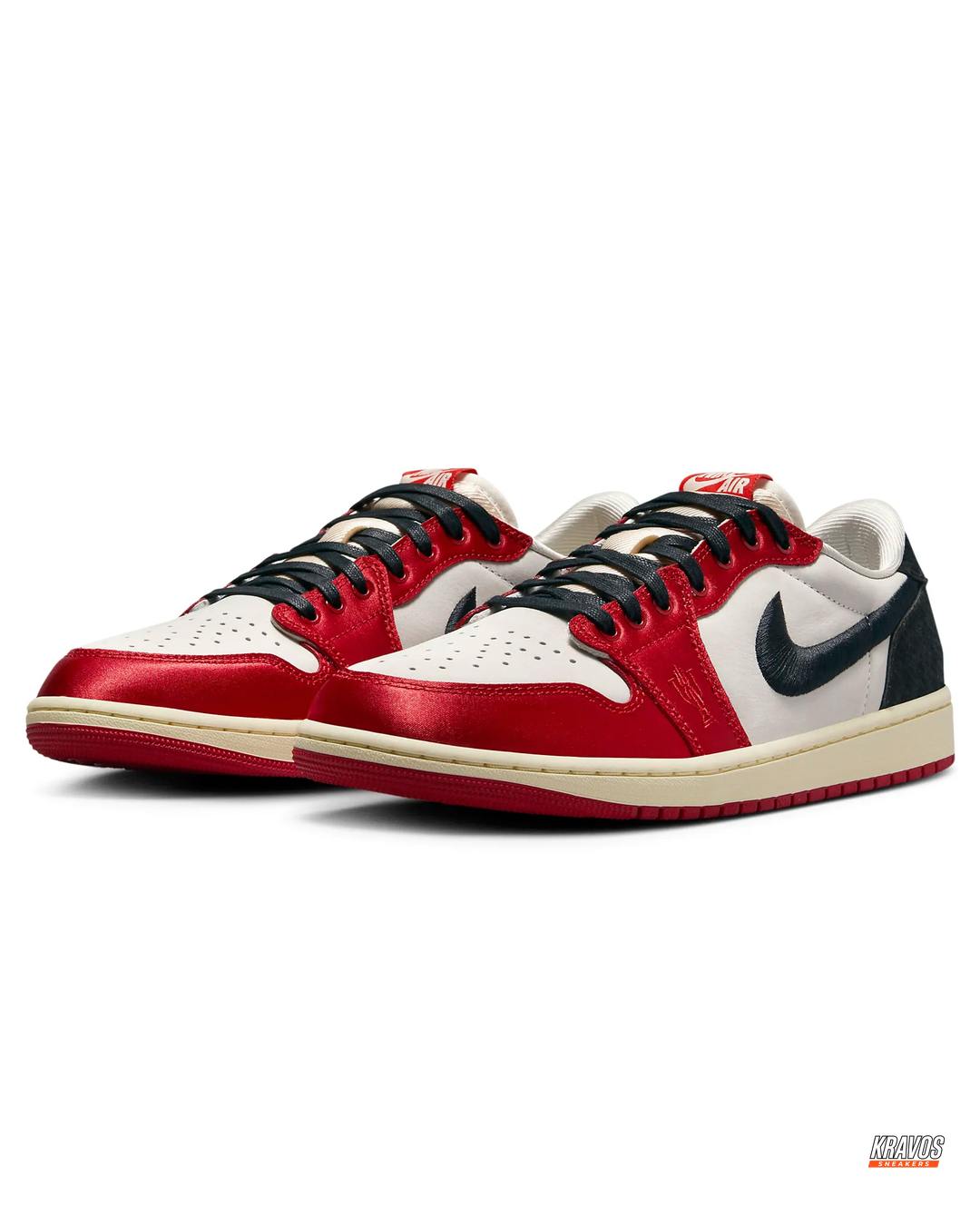 JDN Leather Satin-Panel Court Trainer