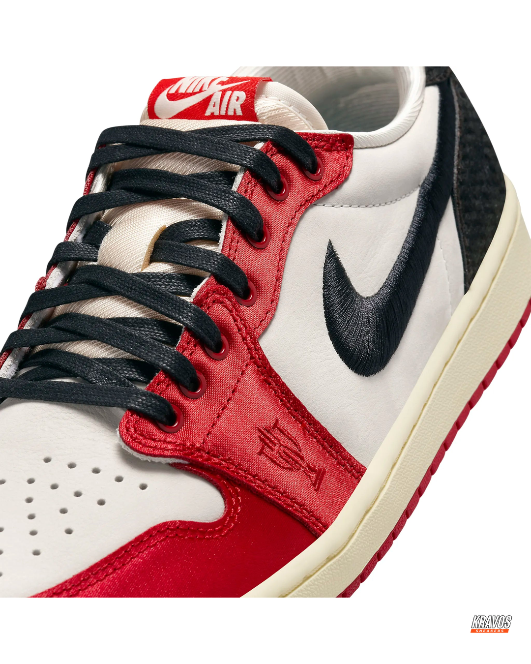 JDN Leather Satin-Panel Court Trainer
