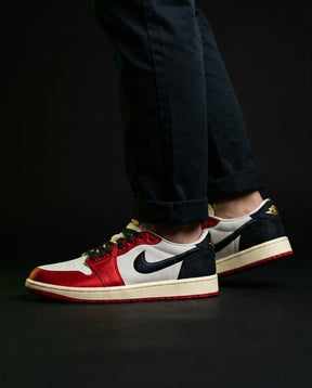 JDN Leather Satin-Panel Court Trainer
