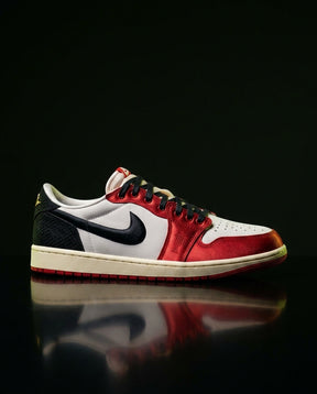 JDN Leather Satin-Panel Court Trainer