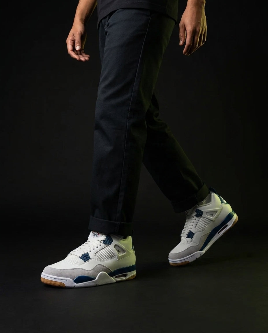 JDN Leather Suede Gum-Sole Mid Trainer