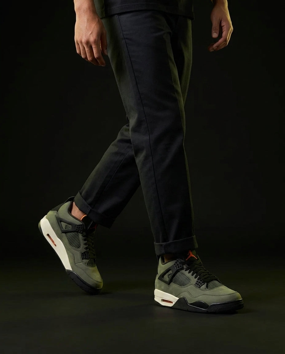 JDN Nubuck Mesh-Panelled Mid Trainer
