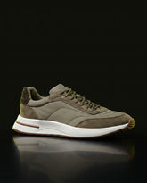 LP Suede Panelled Chunky Runner Olive Khaki Gum