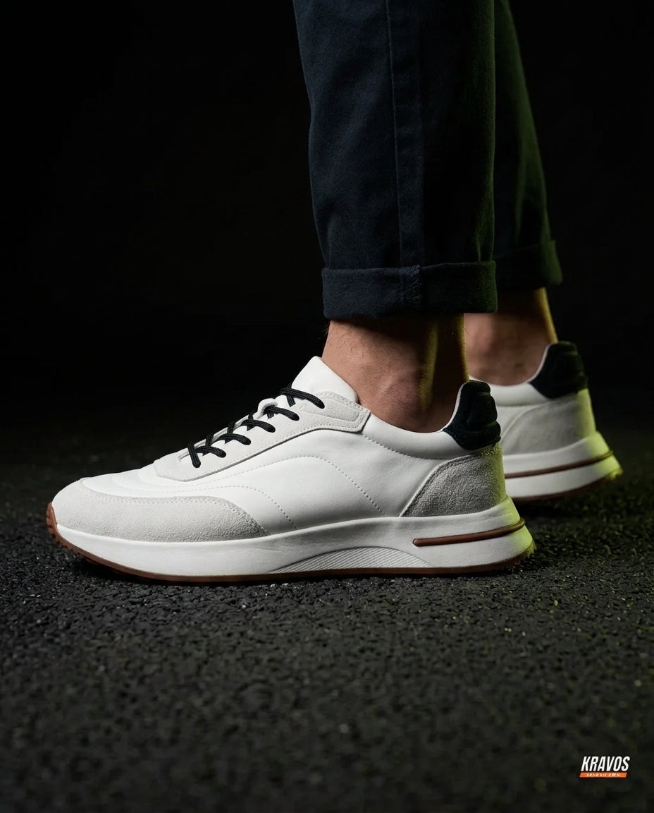 LP Suede Panelled Chunky Runner White Black Gum