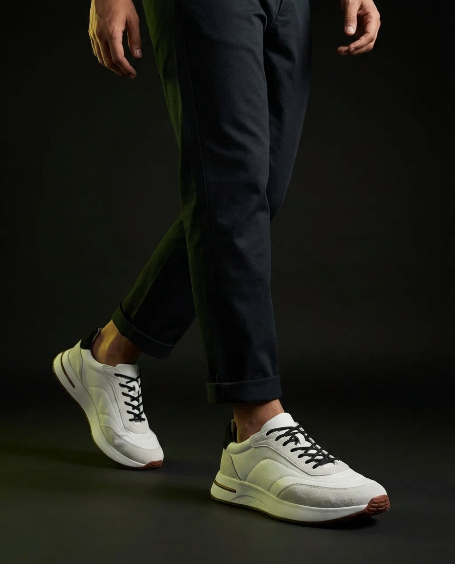 LP Suede Panelled Chunky Runner White Black Gum