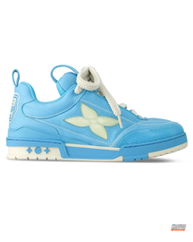 LV Leather Mesh Panelled Skate Trainer Blue White #bluewhite