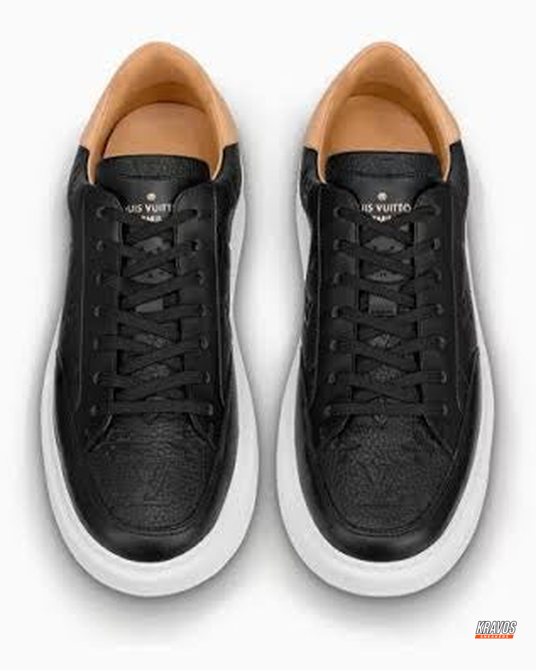 LV Leather Monogram Embossed Court Trainer
