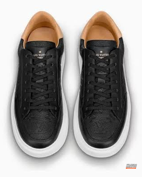 LV Leather Monogram Embossed Court Trainer
