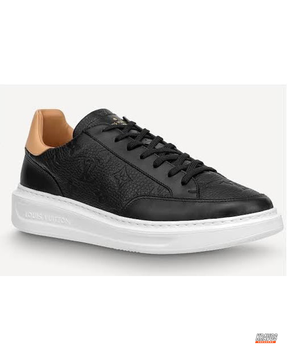LV Leather Monogram Embossed Court Trainer