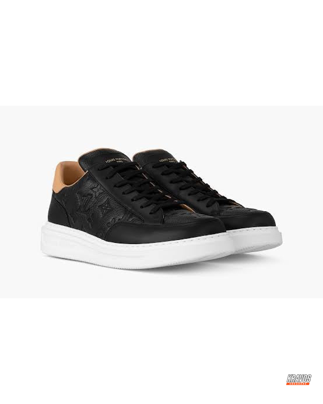 LV Leather Monogram Embossed Court Trainer