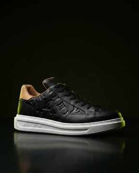 LV Leather Monogram Embossed Court Trainer