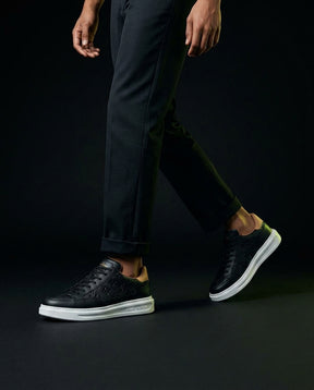 LV Leather Monogram Embossed Court Trainer