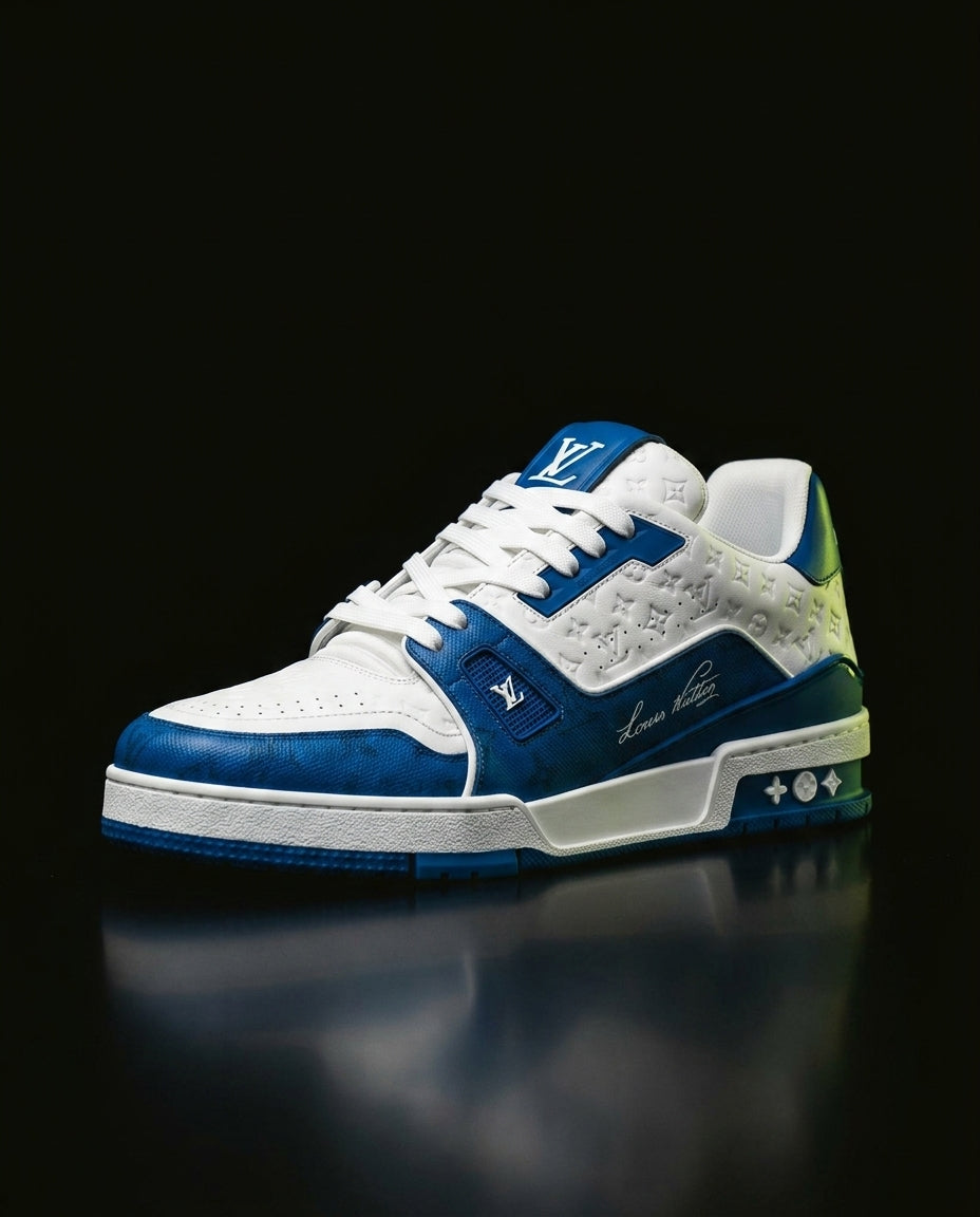 LV Leather Monogram Panelled Court Trainer