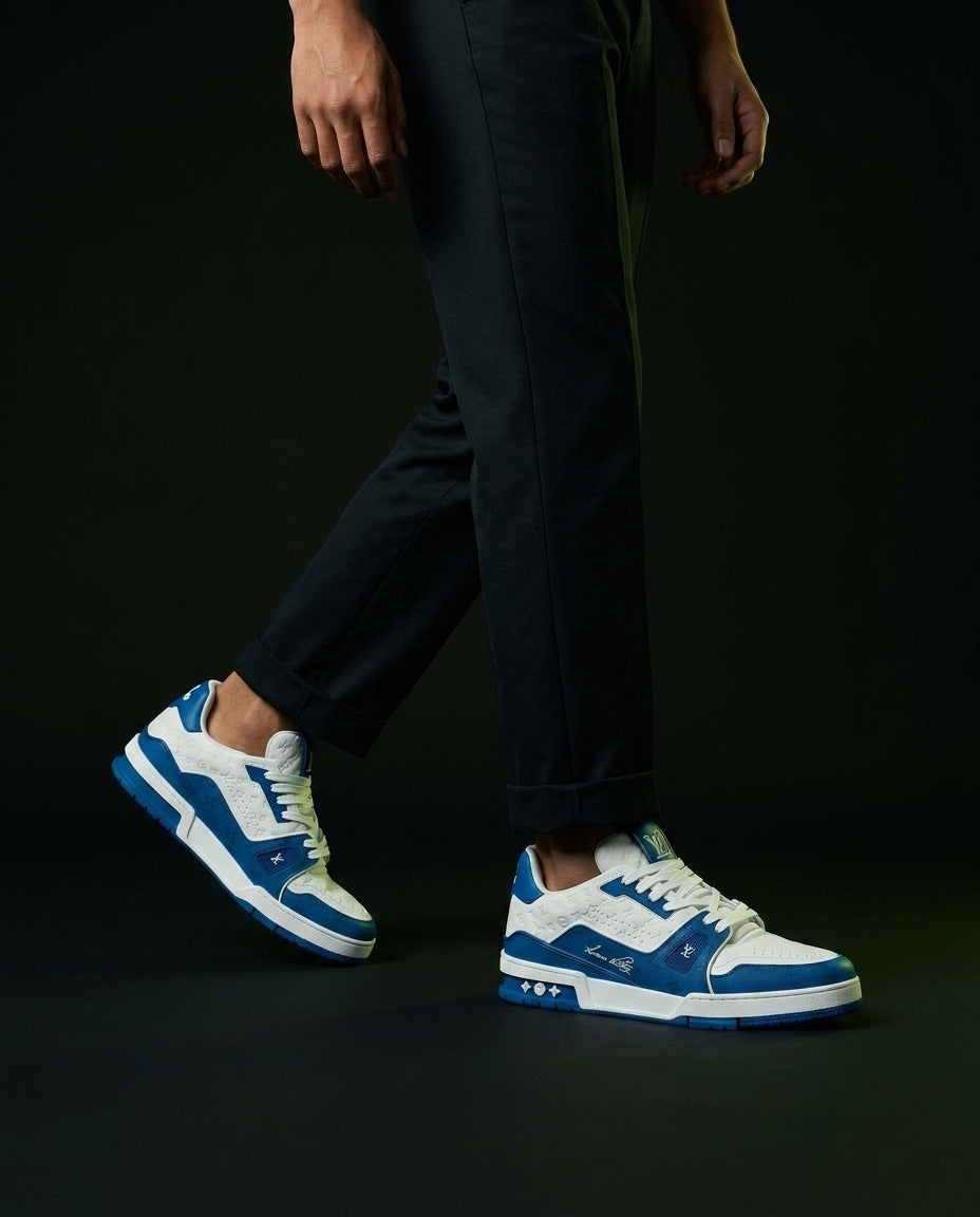 LV Leather Monogram Panelled Court Trainer