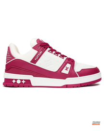 LV Leather Padded-Tongue Court Trainer White Magenta #whitemagenta