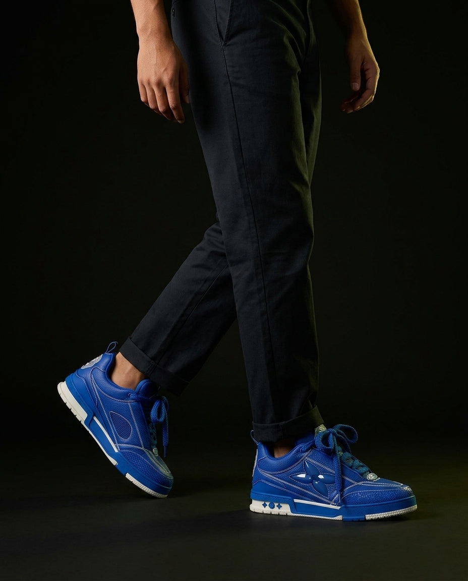 LV Leather Panelled Skate Trainer