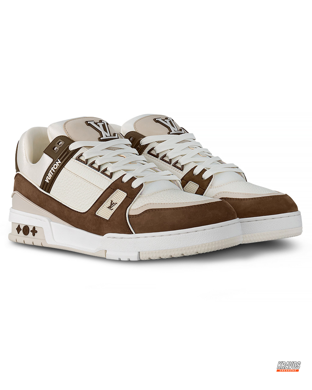 LV Leather Suede Panelled Court Trainer