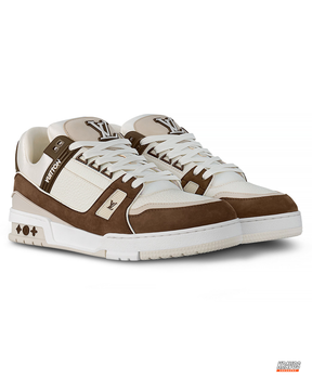 LV Leather Suede Panelled Court Trainer