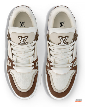 LV Leather Suede Panelled Court Trainer