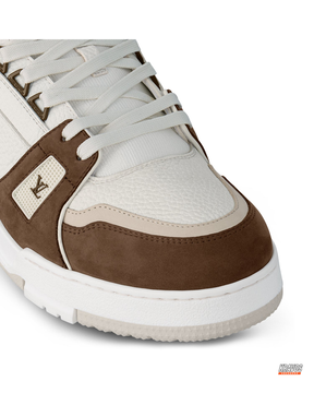 LV Leather Suede Panelled Court Trainer