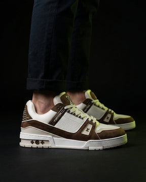 LV Leather Suede Panelled Court Trainer