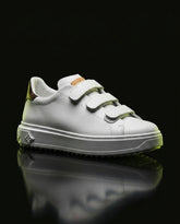 LV Leather Triple-Strap Court Trainer White Bronze