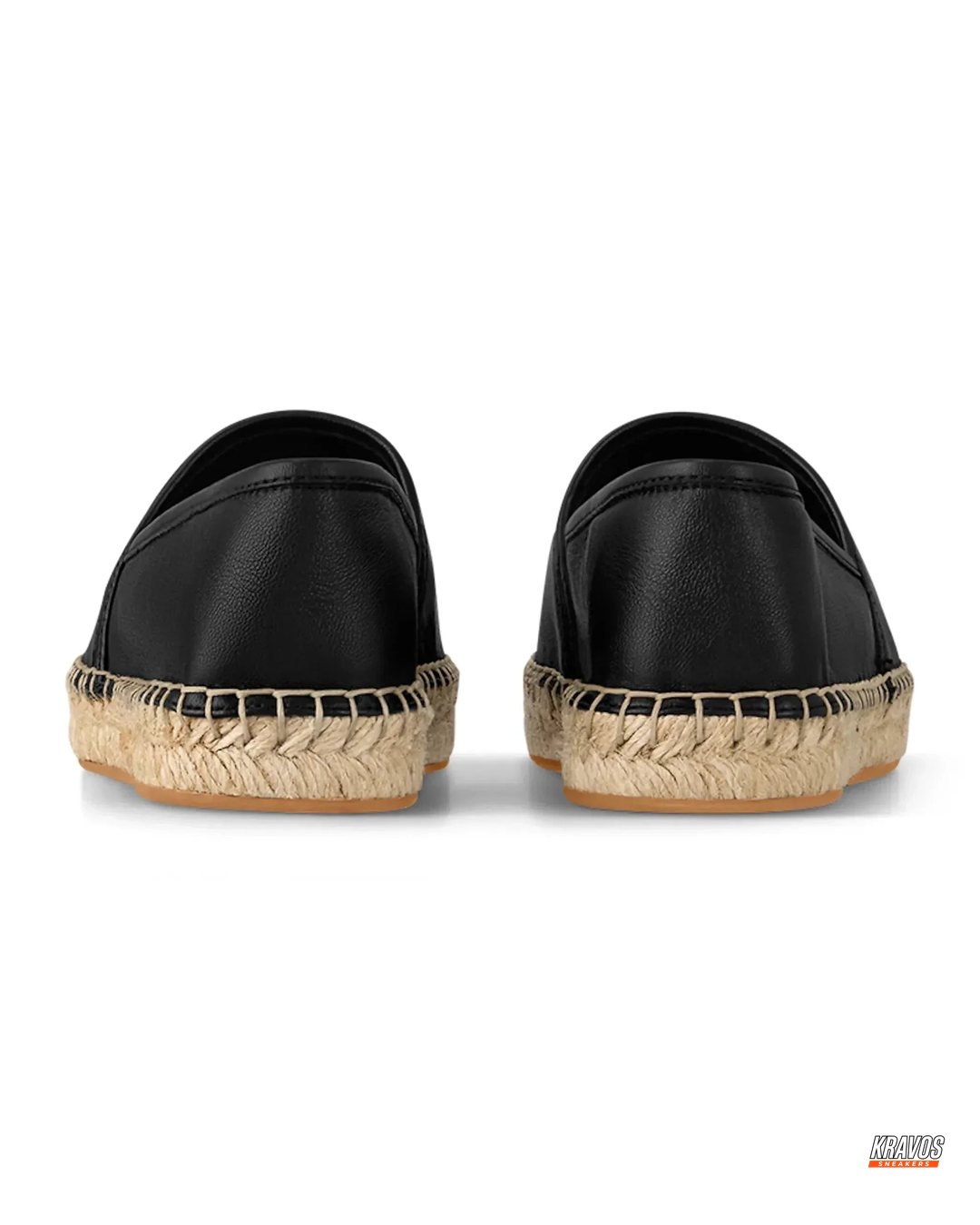 LV Leather Woven-Sole Espadrille Slip-On