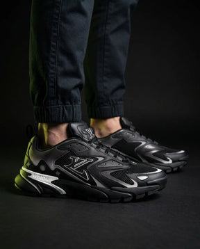 LV Mesh Lugged-Sole Trail Runner Black White