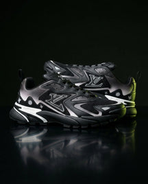LV Mesh Lugged-Sole Trail Runner Black White
