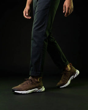 LV Mesh Lugged-Sole Trail Runner Brown White