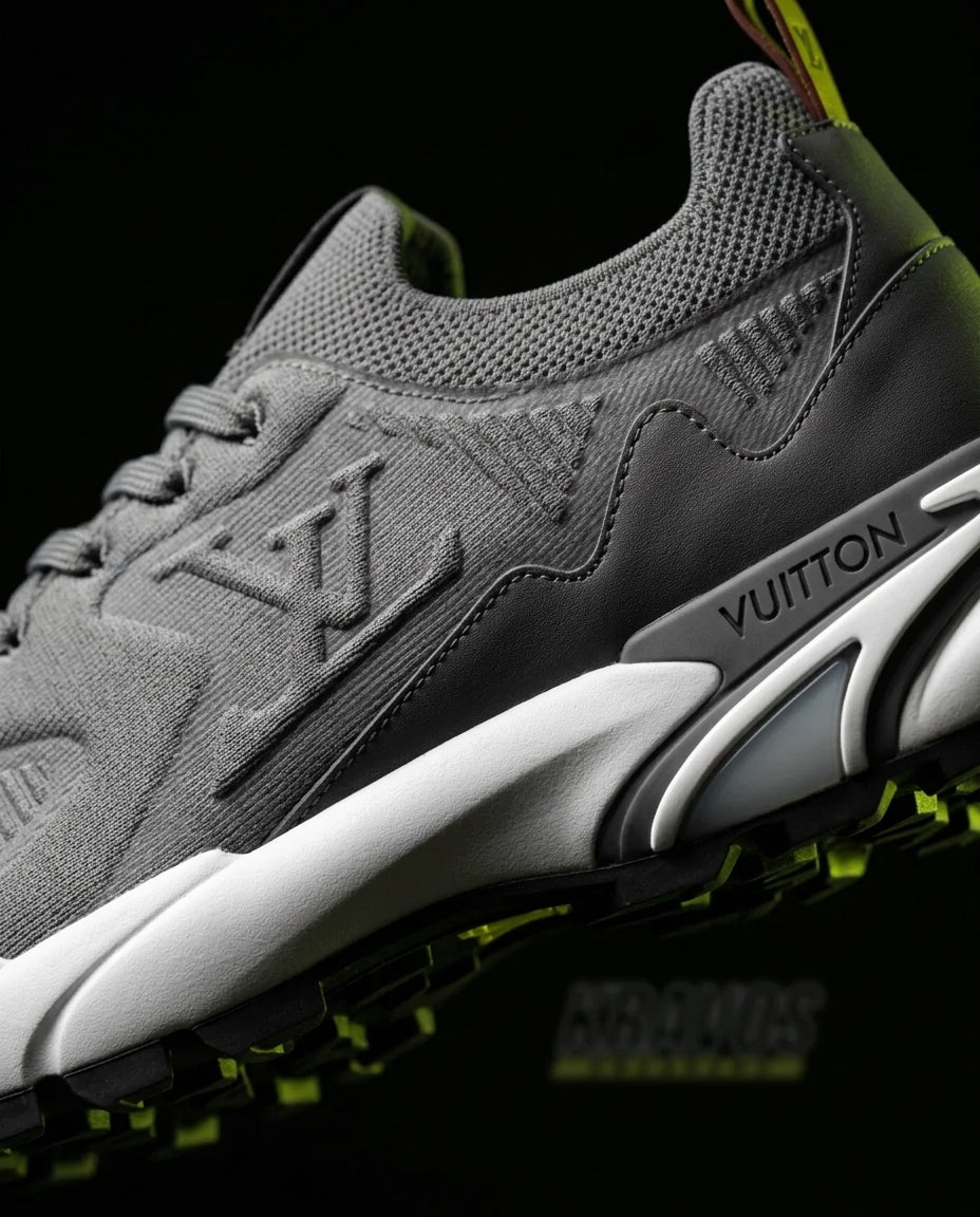 LV Mesh Lugged-Sole Trail Runner Grey White Black