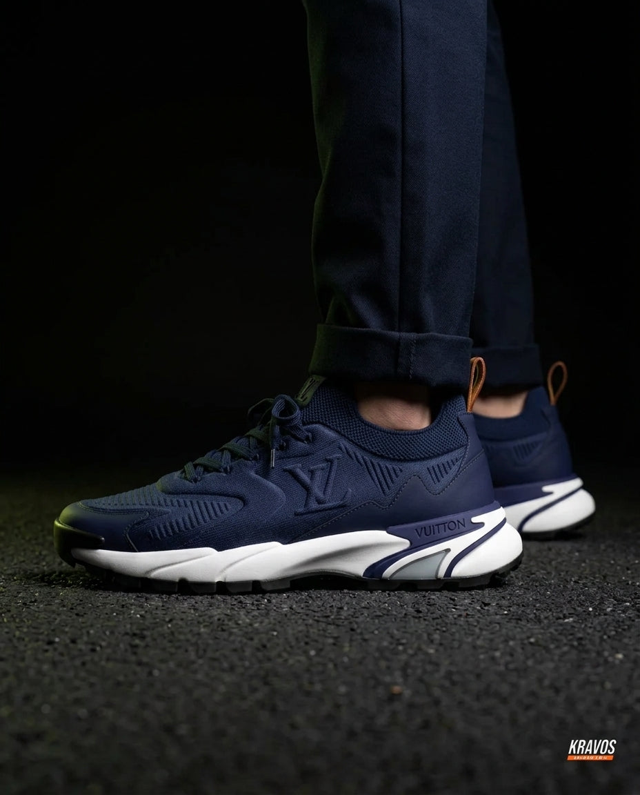 LV Mesh Lugged-Sole Trail Runner Navy White