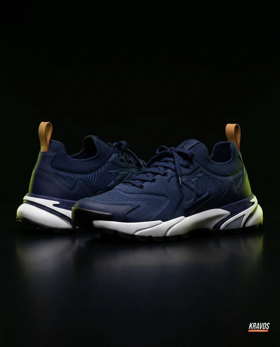 LV Mesh Lugged-Sole Trail Runner Navy White