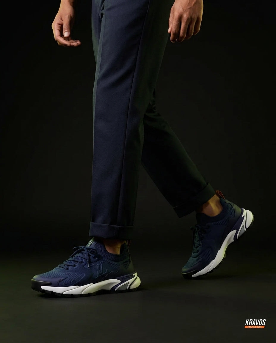 LV Mesh Lugged-Sole Trail Runner Navy White