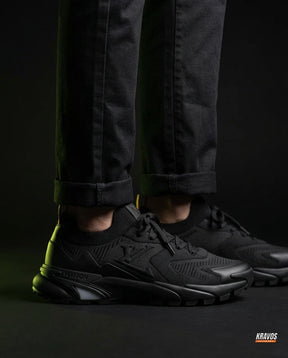 LV Mesh Lugged-Sole Trail Runner Triple Black