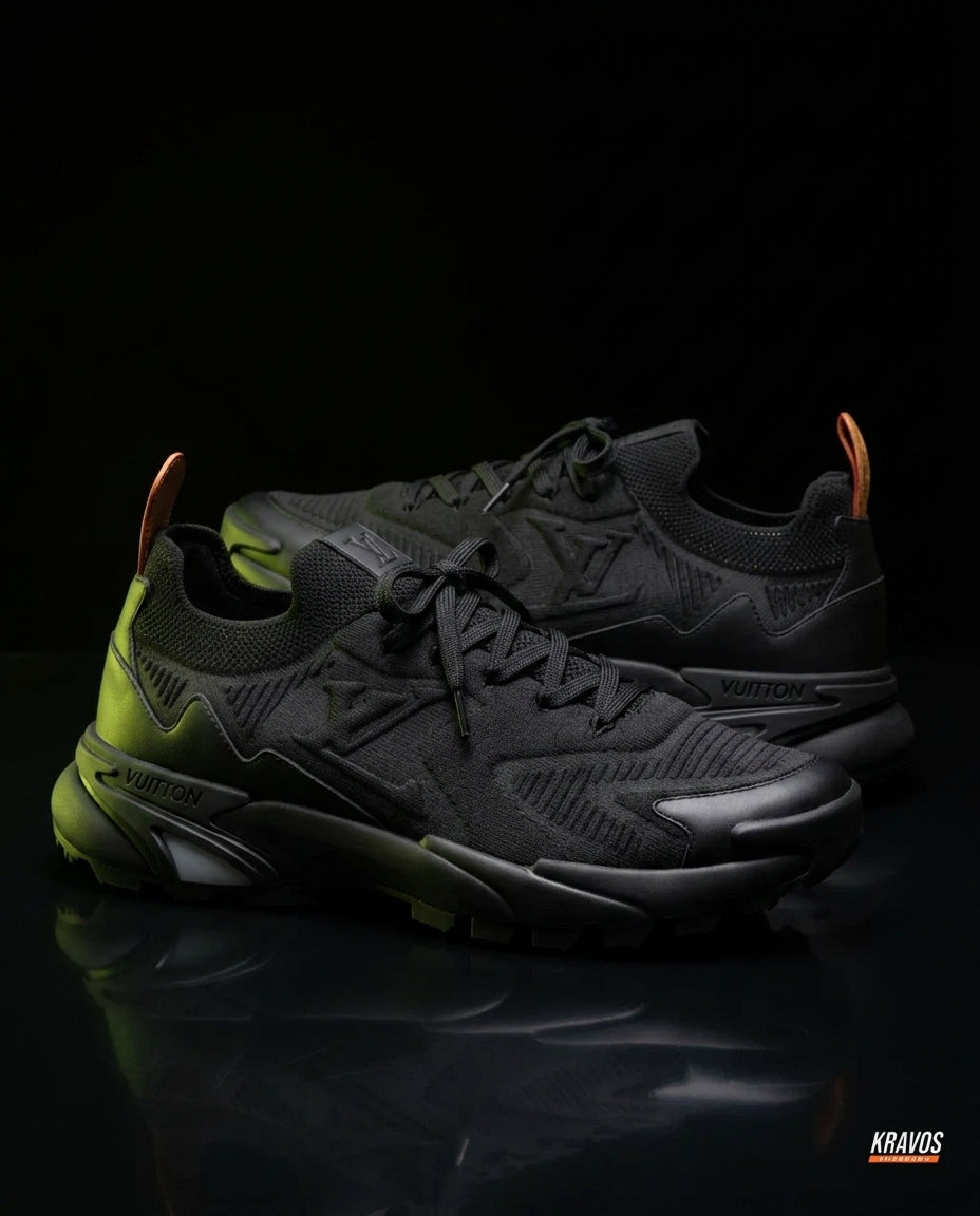 LV Mesh Lugged-Sole Trail Runner Triple Black
