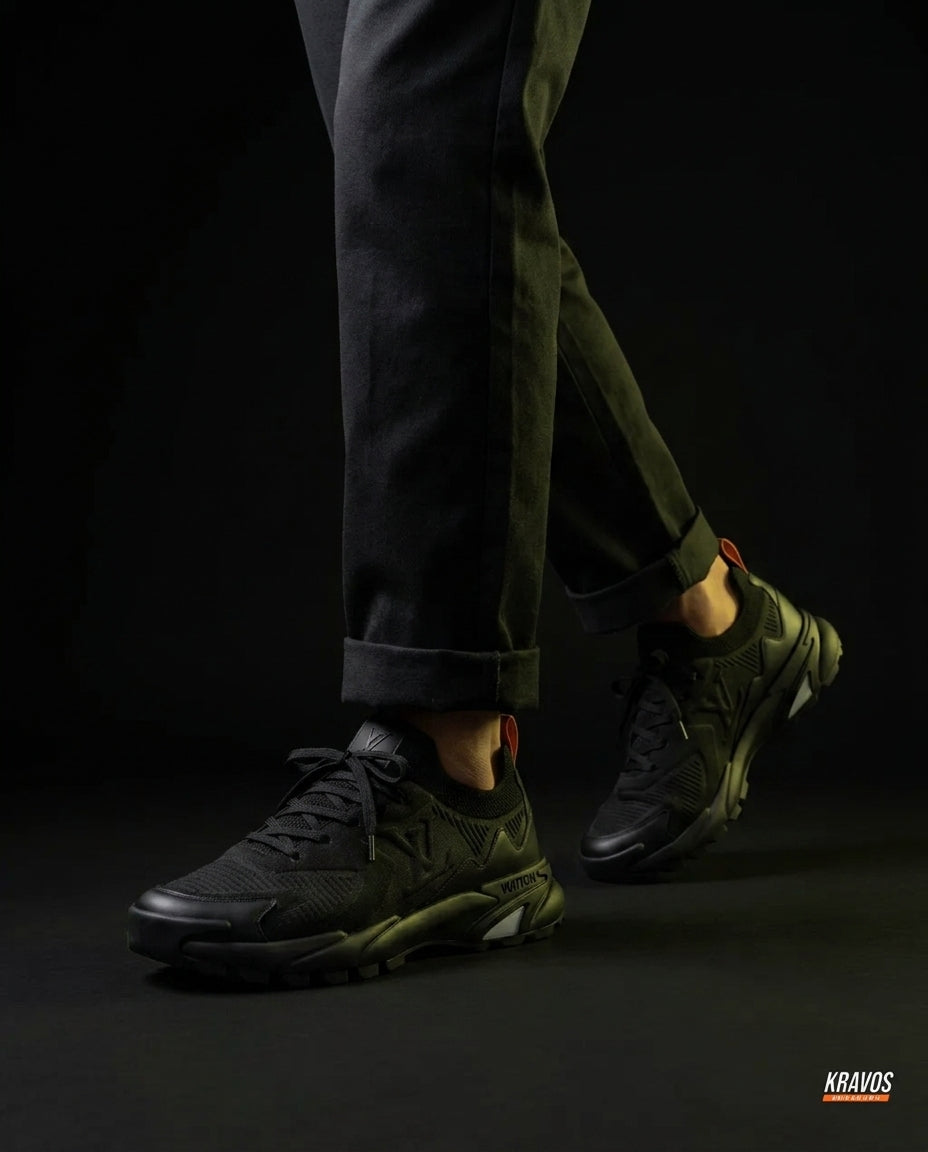 LV Mesh Lugged-Sole Trail Runner Triple Black
