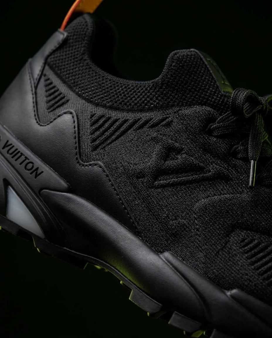 LV Mesh Lugged-Sole Trail Runner Triple Black