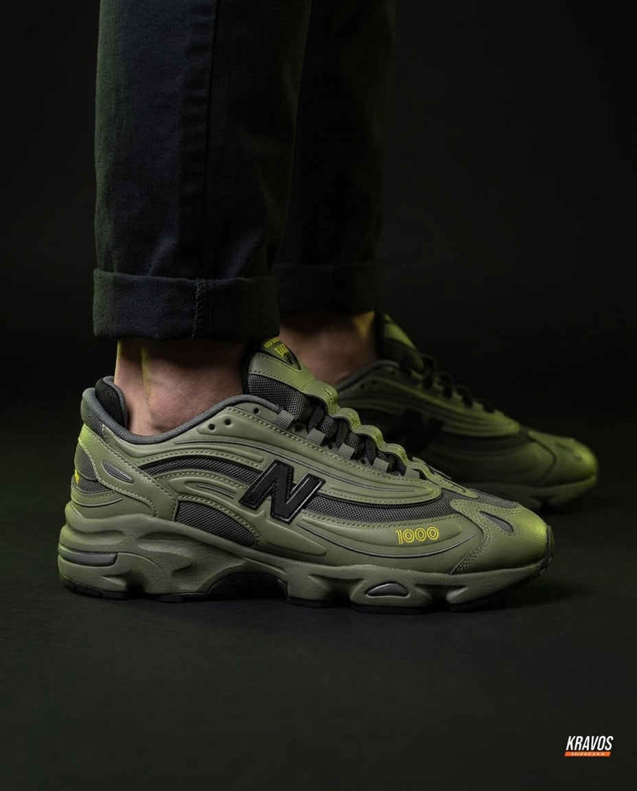NB 1000 Mesh Layered Runner Olive Black