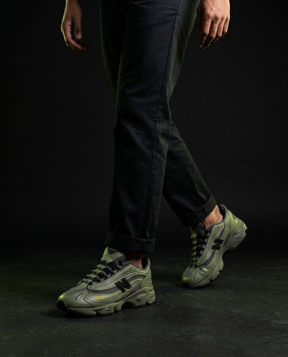 NB 1000 Mesh Layered Runner Olive Black