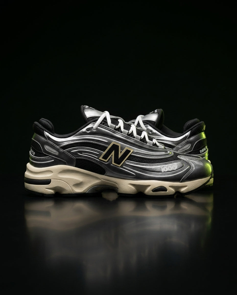 NB 1000 Mesh Layered Runner Silver Black Cream