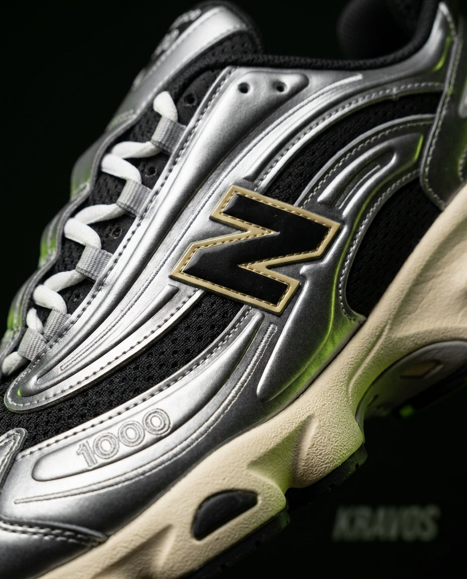 NB 1000 Mesh Layered Runner Silver Black Cream