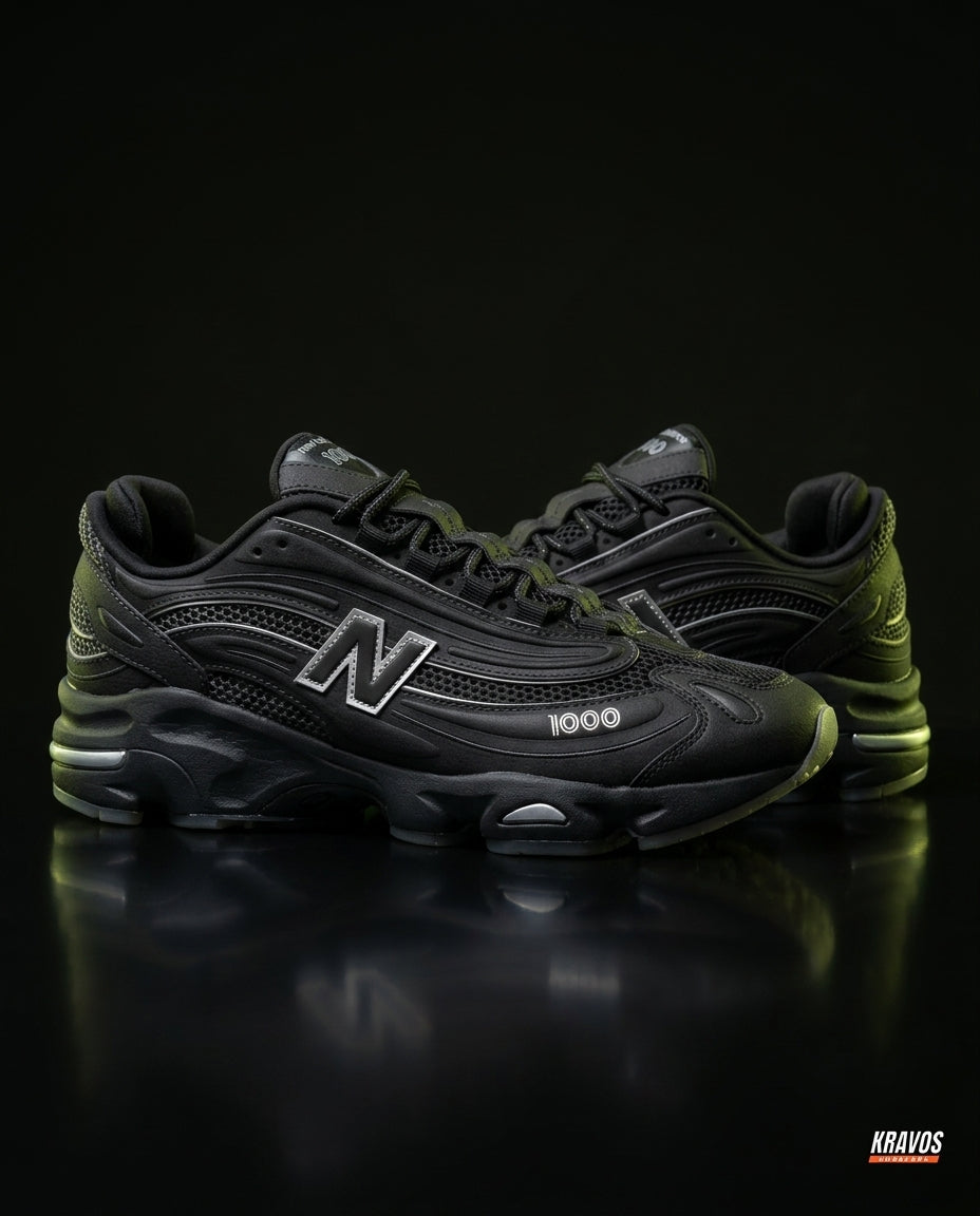 NB 1000 Mesh Layered Runner Triple Black