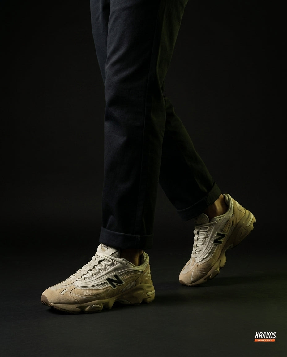 NB 1000 Suede Ridged Sole Runner Tan Cream Black