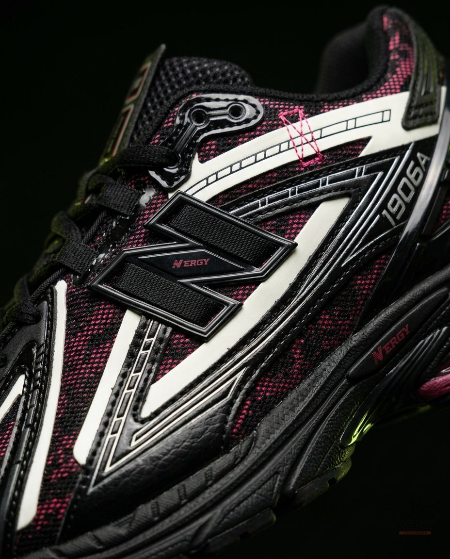 NB 1906A Mesh Layered Chunky Runner Black Pink White