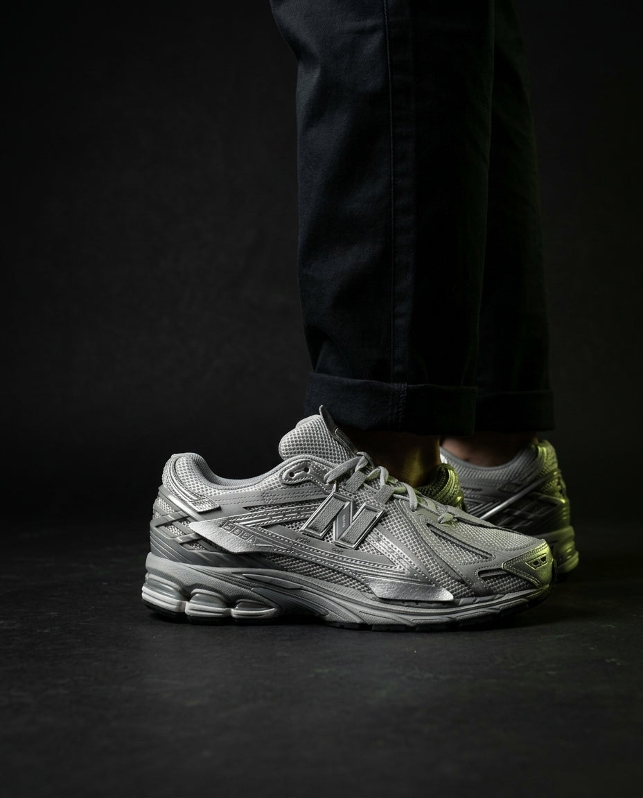 NB 1906A Mesh Layered Chunky Runner Grey Silver
