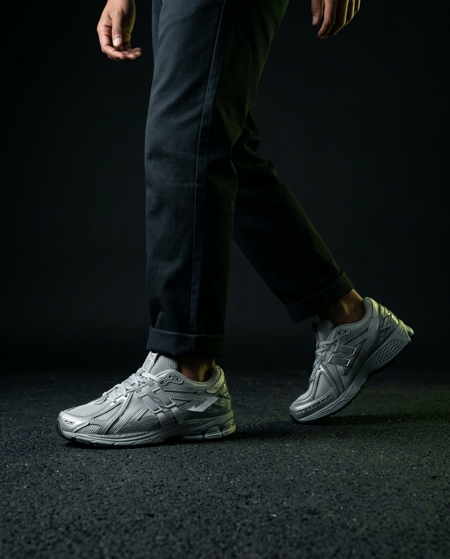 NB 1906A Mesh Layered Chunky Runner Grey Silver