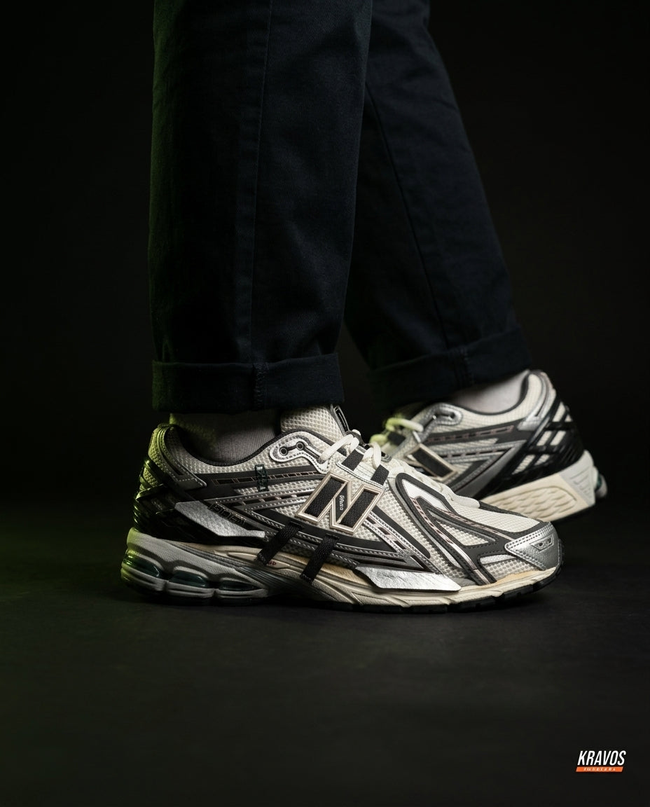 NB 1906A Mesh Layered Chunky Runner White Grey Black
